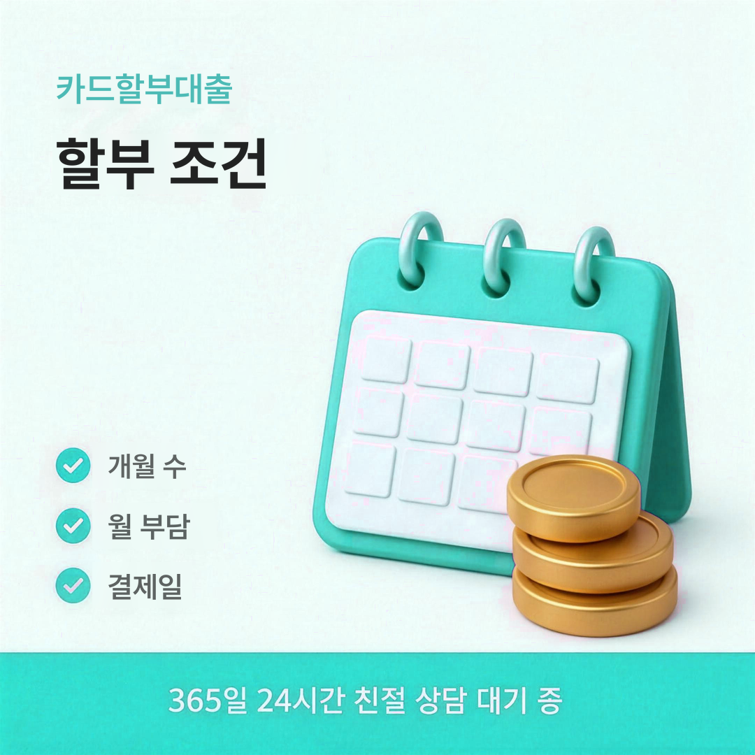 다음머니 카드할부대출 할부 조건 정리 안내